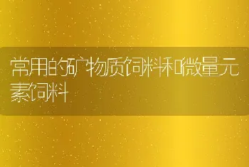 常用的矿物质饲料和微量元素饲料