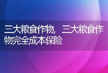 三大粮食作物，三大粮食作物完全成本保险