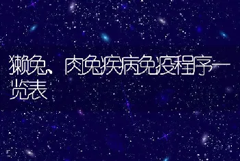 獭兔、肉兔疾病免疫程序一览表