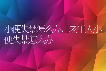 小便失禁怎么办，老年人小便失禁怎么办