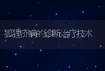 狐狸疥螨的诊断治疗技术