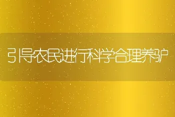 引导农民进行科学合理养驴