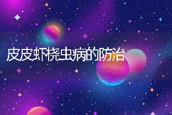 皮皮虾桡虫病的防治