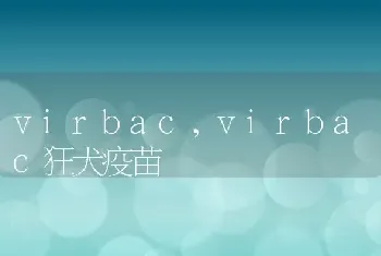 virbac，virbac狂犬疫苗