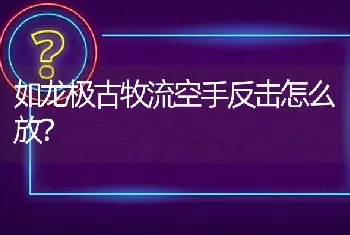 如龙极古牧流空手反击怎么放？