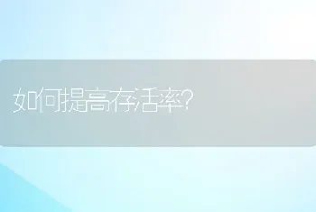 如何提高存活率？