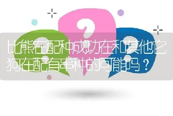 比熊在配种成功在和其他它狗在配有串种的可能吗？