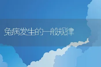 兔病发生的一般规律