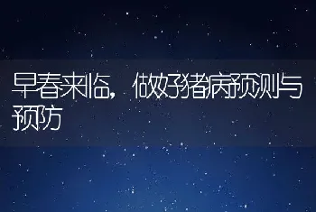 早春来临，做好猪病预测与预防