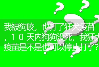 我被狗咬，也打了狂犬疫苗，10天内狗狗没死，我狂犬疫苗是不是也可以停止打了？