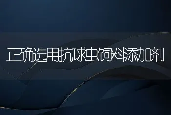 正确选用抗球虫饲料添加剂