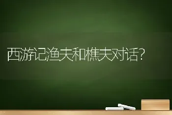 西游记渔夫和樵夫对话？