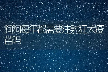 狗狗每年都需要注射狂犬疫苗吗