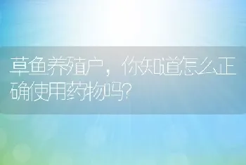 草鱼养殖户，你知道怎么正确使用药物吗？