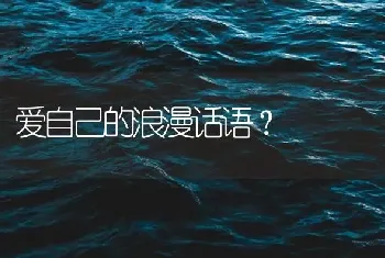 爱自己的浪漫话语？