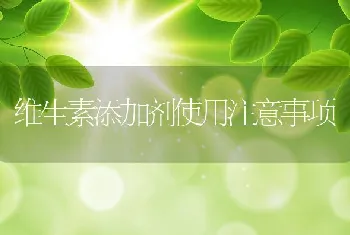 维生素添加剂使用注意事项