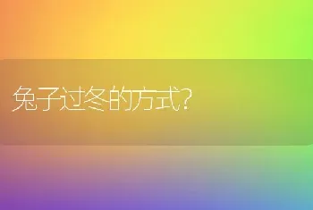 兔子过冬的方式？