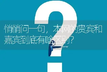 悄悄问一句，本网的贵宾和嘉宾到底有啥区别？