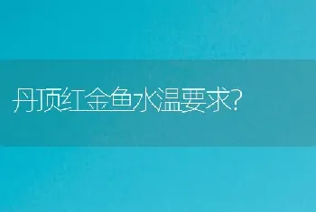 丹顶红金鱼水温要求？