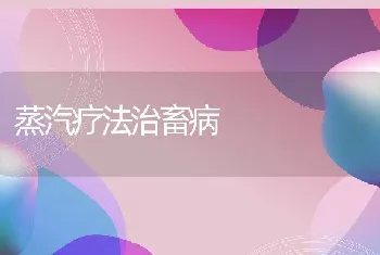 蒸汽疗法治畜病