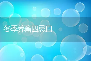 冬季养畜四忌口