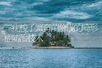 三疣梭子蟹育苗阶段的畸形症防治技术