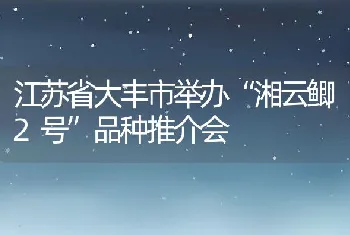 江苏省大丰市举办湘云鲫2号品种推介会