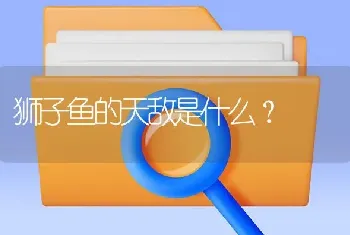 狮子鱼的天敌是什么？