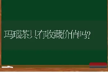 玛瑙茶具有收藏价值吗？