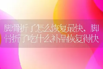 脚骨折了怎么恢复最快，脚骨折了吃什么补品恢复得快