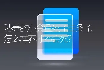 我养的小金鱼死了三条了,怎么样养才不会死？