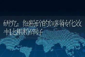 研究：细粉碎的饲料转化效率比粗粉碎好