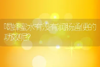 喝蜂蜜水有没有润肠通便的功效呢？