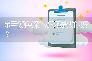 金毛颜色深的好还是浅的好？