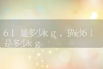 6l是多少kg，猫砂6l是多少kg