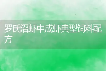 罗氏沼虾中成虾典型饲料配方