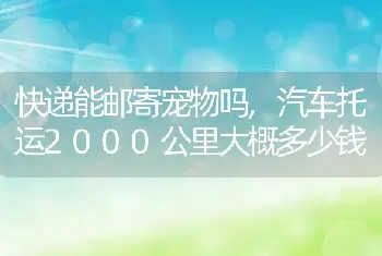 快递能邮寄宠物吗，汽车托运2000公里大概多少钱