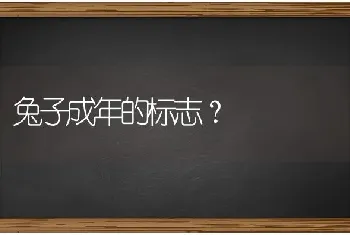 兔子成年的标志？