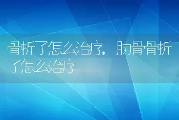 骨折了怎么治疗，肋骨骨折了怎么治疗