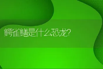 鳄雀鳝是什么恐龙？