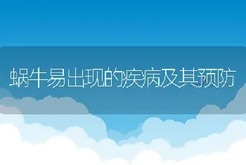 蜗牛易出现的疾病及其预防