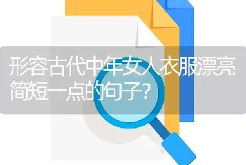 形容古代中年女人衣服漂亮简短一点的句子？