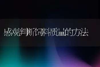 感观判断饲料质量的方法