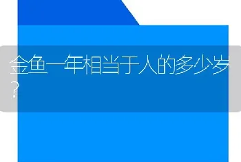 金鱼一年相当于人的多少岁？