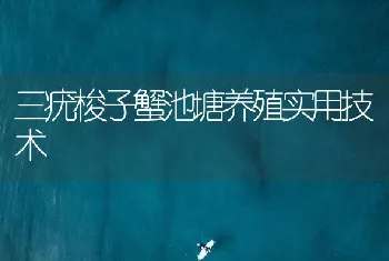 三疣梭子蟹池塘养殖实用技术