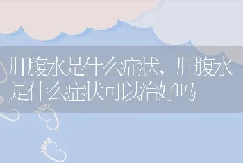 肝腹水是什么症状，肝腹水是什么症状可以治好吗