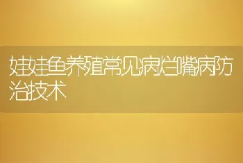 娃娃鱼养殖常见病烂嘴病防治技术