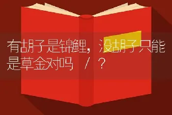 有胡子是锦鲤，没胡子只能是草金对吗 /？