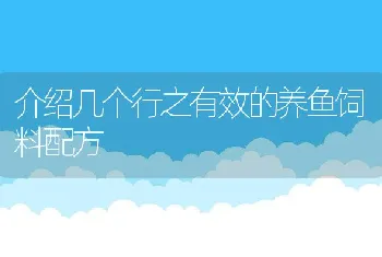 介绍几个行之有效的养鱼饲料配方