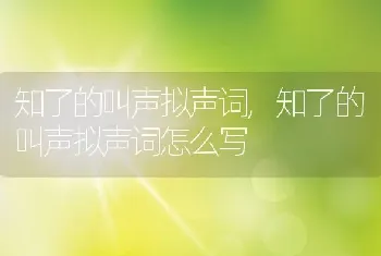 知了的叫声拟声词，知了的叫声拟声词怎么写